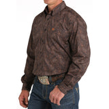 Cinch Men's Brown Paisley Long Sleeve