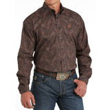 Cinch Men's Brown Paisley Long Sleeve