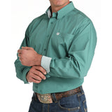 Cinch Men's Solid Green Long Sleeve Shirt