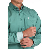 Cinch Men's Solid Green Long Sleeve Shirt