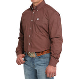 Cinch Men's Dark Red Geo Print Shirt- Navy