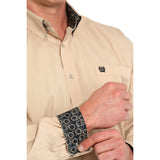 Cinch Men's Gold Microstrip Long Sleeve Shirt