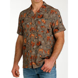 Cinch Men's Brown Cow Camp Short Sleeve