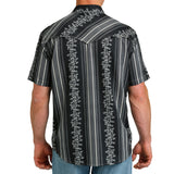 Men's Vintage Wallpaper Stripe Western Camp Short Sleeve by Cinch