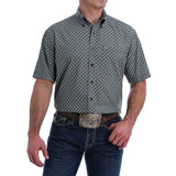 Cinch Men's Short Sleeve Black Checker Print