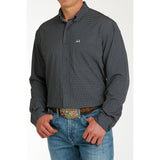 Cinch Men's Navy Geo Print Long Sleeve