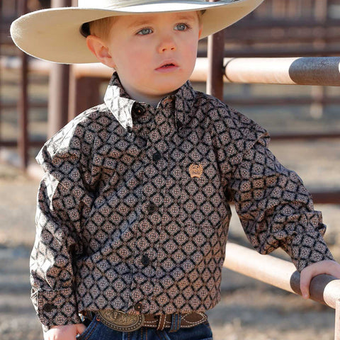 Cinch Infant Boy's Black & Tan Medallion Print