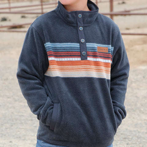 Cinch Boy's Polar Fleece Pullover in Navy