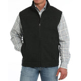 Black Wool Vest with Zipper