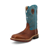 Men's Sequoia & Turquoise Alloy Toe Work Boot by Twisted X