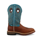 Men's Sequoia & Turquoise Alloy Toe Work Boot by Twisted X