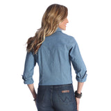 Wrangler Women's Chambray Pearl Snap Long Sleeve