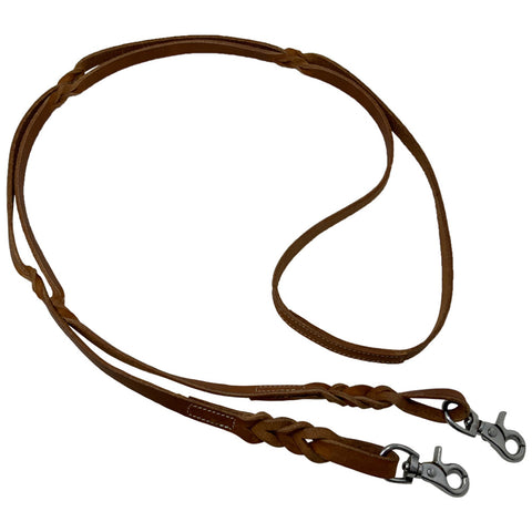 Shiloh Showman Twist Braid Argentina Leather Reins