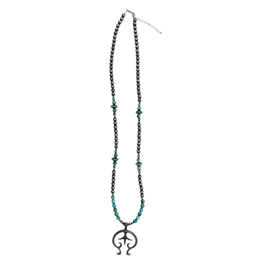 West and Company Navajo Pearl & Naja Charm Necklace