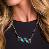 West & Co Snake Eye Bar Necklace in Turquoise