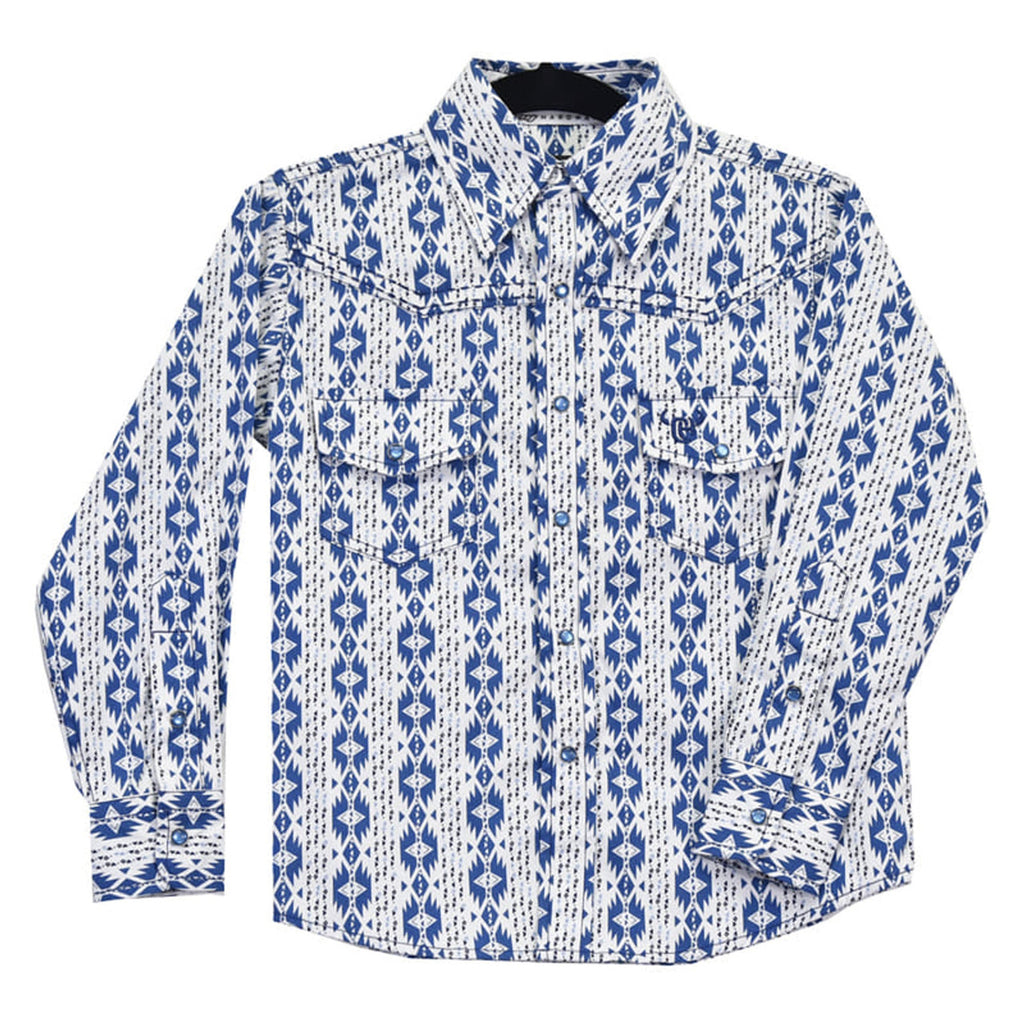 Cowboy Hardware Kid's Blue Tone Aztec Long Sleeve