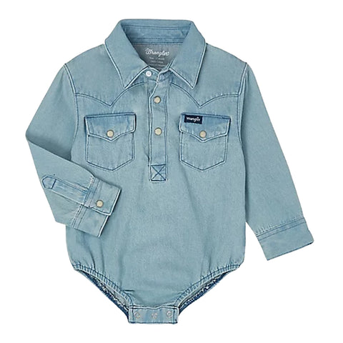 Wrangler Baby Boy's Light Denim Pearl Snap Long Sleeve