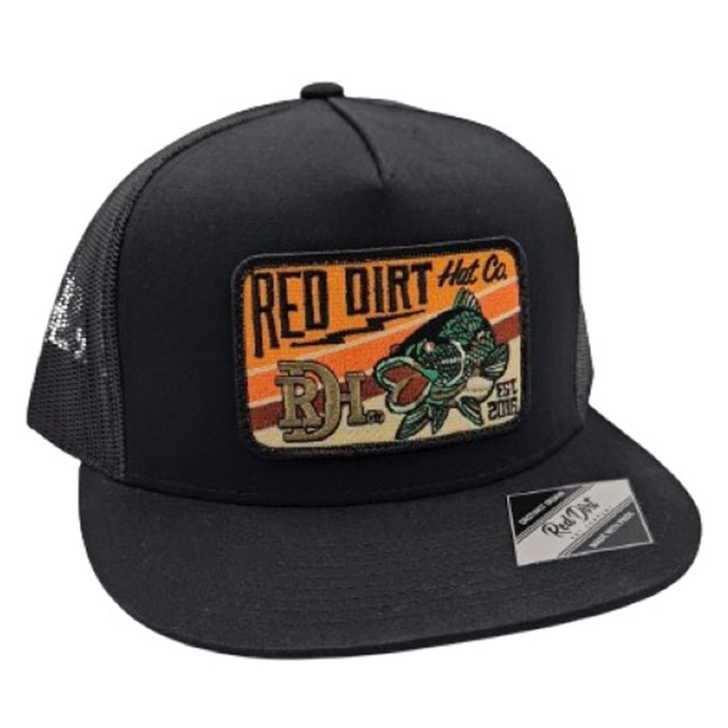 Black Snapback with a Red Dirt Fish Patch