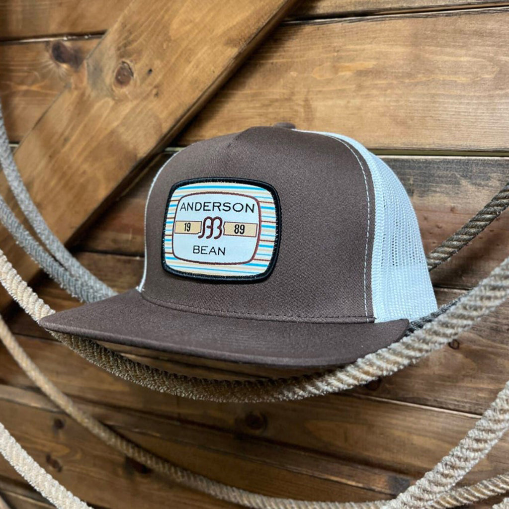 5 Panel Brown/White Cap with 1989 Stripe Patch