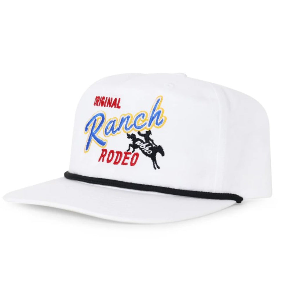 White Snapback Cap with Original Ranch Rodeo Embroidered Logo