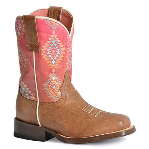 Girl's Dakota Aztec Square Toe Boot by Roper