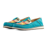 Teal Slip-on Cruiser with a Serape Print Toe