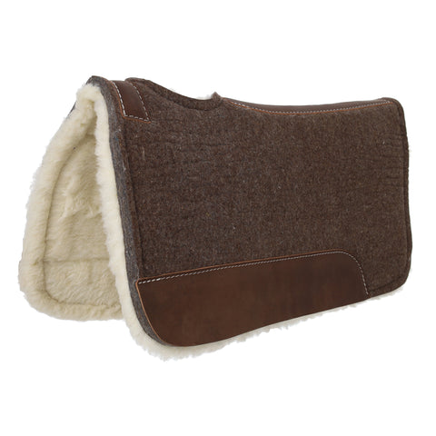 31" x 32" x 1" Brown Wool Top Felt Pad with Fleece Bottom