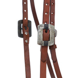 Showman Oiled Headstall With Engraved Buckles