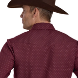 Roper Men's Wine Dot Print Button Down