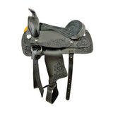 Black Floral Youth Saddle