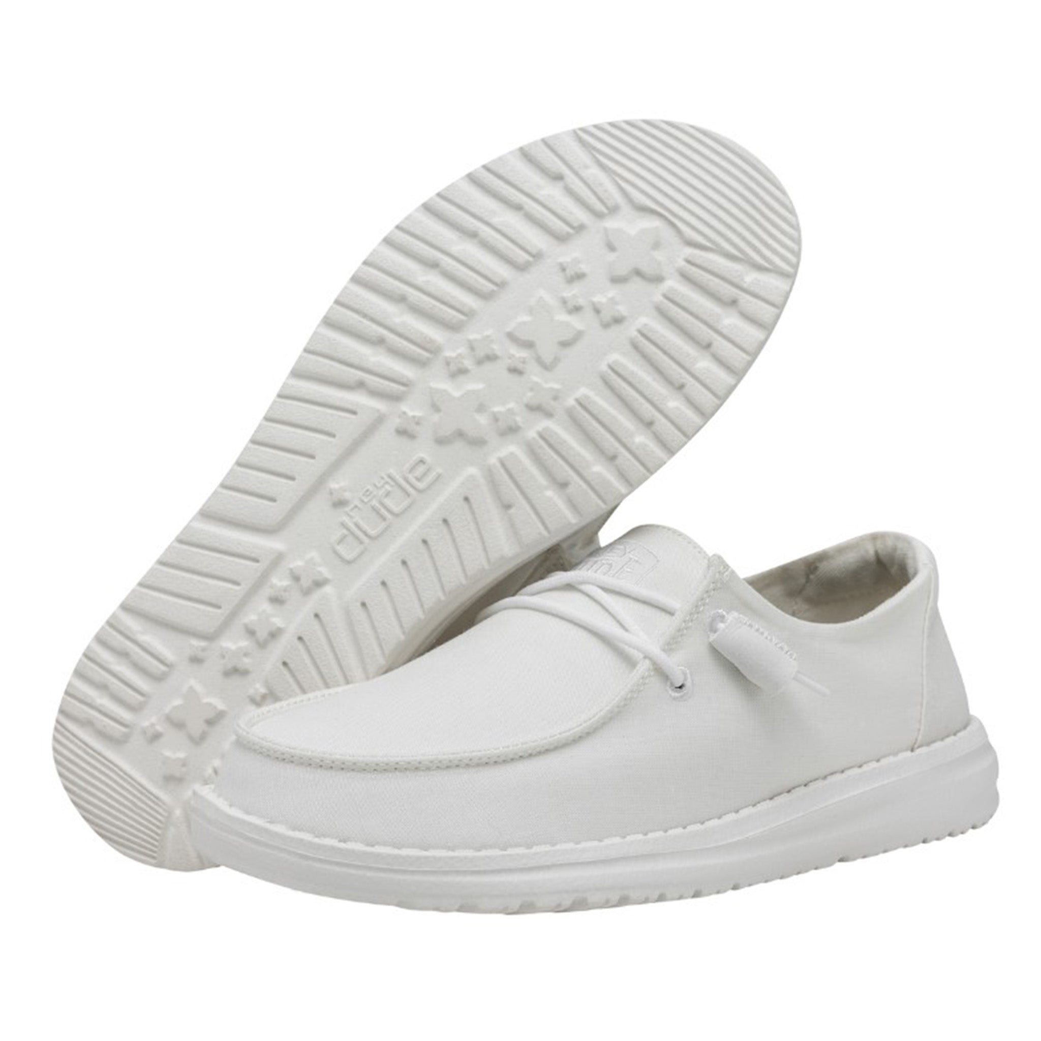 Wendy Stretch Canvas Wide White - Women's Casual Shoes