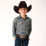 Roper Boy's Turquoise Paisley Shirt