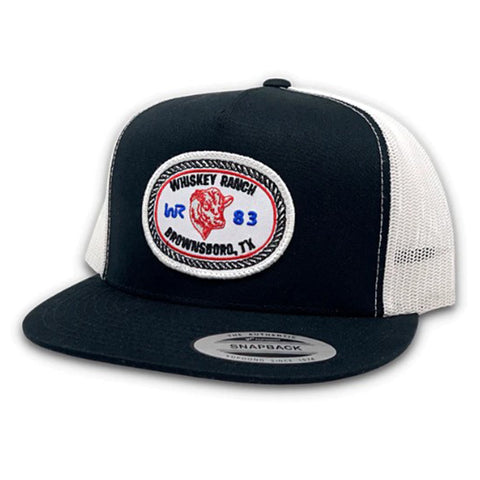 Whiskey Bent Black White 83 Stockyard Cap