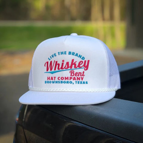 Whiskey Bent White & Pink Cap