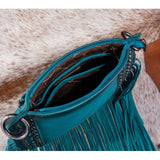Wrangler Turquoise Rivet Fringe Purse-Conceal Carry