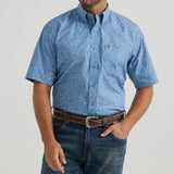 Wrangler Men's Blue Paisley Short Sleeve