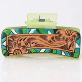 American Darling Painted Border Tooled Hairclip