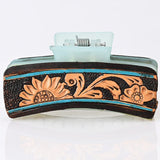 American Darling Floral Tooled Leather Hairclip