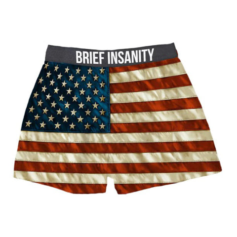 Brief Insanity Unisex American Flag Boxer Shorts