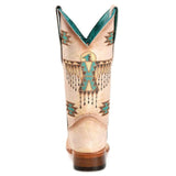 Corral Women's Cream & Turquoise Embroidered Boots