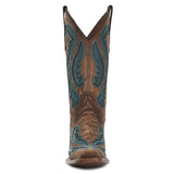 Corral Women's Brown & Turquoise Embroidered Inlay Boots