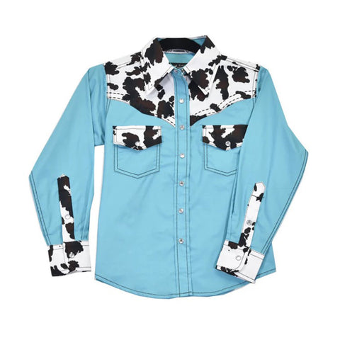 Cowboy Hardware Kid's Cow Print Yoke Long Sleeve