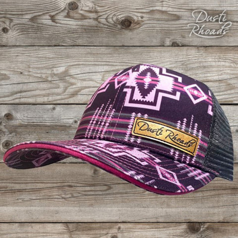 Dusti Rhoads Purple & Pink Aztec Cap