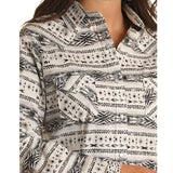 Panhandle Slim Women's Black and White Southwest Aztec Long Sleeve