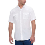 Ely Walker Men's White Snap Short Sleeve Shirt