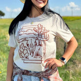 Western Skull Cactus Tee