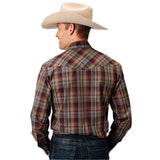 Roper Men's Multi Brown Plaid Long Sleeve