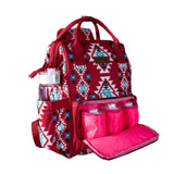 Wrangler Burgundy Aztec Callie Backpack/Diaper Bag