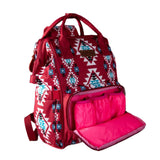 Wrangler Burgundy Aztec Callie Backpack/Diaper Bag