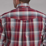 Roper Men's Wine & Grey Plaid Shirt